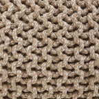 REDEARTH · Round Pouf Ottoman - Hand Knitted Cable Boho Poof Home Décor Pouffe Circular Footrest for Living Room - Nursery - Bedroom - Lounge 100% Cotton (19.5"x19.5"x14") - Beige Ivory, Set of 2