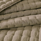 WDCOZY California Oversized Cal King Size Quilt Bedding Sets with 2 Pillow Shams, Lightweight Soft Bedspread Coverlet Bed Cover for All Season, 3 Pieces, 116x106 inches, Taupe