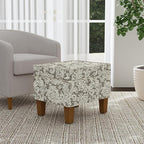 Spatial Order Home Decor | Dinah Collection Modern Storage Ottoman | Ottoman with Storage for Living Room & Bedroom(Brown Jacobean Print)