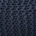 Nahunta Knitted Round Pouf - Cotton - Navy