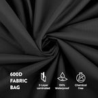 ZOBER Christmas Wreath Storage Container 36 Inch - Wreath Bag Fits 2 Wreaths Box - 600D Oxford Fabric - Interior Compartment for Storing Garlands, Wreaths Storage Bag W Strong Durable Handles - Black
