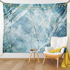 Ambesonne Marble Print Tapestry, Exquisite Granite Stone Architecture Floor Nature Faded Rock Picture, Wall Hanging for Bedroom Living Room Dorm Decor, 40" X 60", Pale Blue Grey