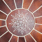 MARRAKESH STYLE Amazing & Beautiful, Original poufs Moroccan Leather Pouf, Natural Leather poufs, Home Gifts, Wedding Gifts, Unstuffed (Dark Brown)