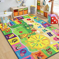 Chicrug Educational 3x5 Kids Area Rug for Playroom, TPR Non Slip Kids Classroom Carpet Rug for Learning ABC Animal, Shape Color Fruit, Washable Play Mat Rug for Children Nursery Toddler Room Decor
