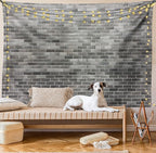 Ambesonne Grey and White Tapestry, Modern Brick Wall Tiles Urban Construction Architecture Building Town Art Picture, Fabric Wall Hanging Decor for Bedroom Living Room Dorm, 30" X 45", Grey