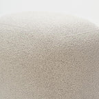 KINWELL Round Boucle Upholstered Ottoman Chair, Footstool with Soft Padded Seat, Fully Assembled Modern Sofa Couch Footrest, Extra Seating for Bedroom Entryway, Taupe(18.5" D x 23" W x 16.5" H)