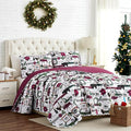 Southshore Fine Living, Inc. King Size Christmas Quilt with Matching Pillow Shams, Holiday Bedding Set, 3-Piece King/California King Quilt Set, Reversible Red Plaid Quilt & Rustic Cabin Print