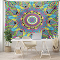 Ambesonne Psychedelic Tapestry, Abstract Unusual with Color and Form Details Hippie Retro, Fabric Wall Hanging Decor for Bedroom Living Room Dorm, 45" X 30", Soft Blue