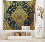 Ambesonne Mandala Tapestry Twin Size, Bohemian Paisley Ornament Tattoo Vintage Design Print, Wall Hanging Bedspread Bed Cover Wall Decor, 68" X 88", Charcoal Grey