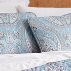 Southshore Fine Living, Inc. Oversized Quilt, King Size Bedding Set, Paisley Lightweight Bedspread Cal/King Quilt Coverlet & 2 Matching Quilted Pillow Shams, Pure Melody Aqua