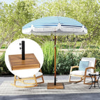 Outsunny Square Patio Umbrella Base, 42 lbs. Concrete Heavy Duty Umbrella Base with Holder for 1.25"/1.5" Poles for Outdoor, Lawn, Poolside, Teak