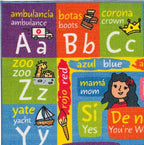 KC Cubs Bilingual Educational Kids Rug – English & Spanish ABC, Colors & Phrases – Language Learning Mat Classroom & Playroom Carpet Baby-Toddler 5x7