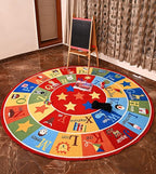 Furnish my Place 745 ABC with Animal ABC Area Rug for Kids | Educational Alphabet | Animals Children Rug | Contemporary Design | Multicolor (9' Round)