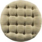 Homepop Home Decor |N8264-F1077 | Button Tufted Woven Round Storage Ottoman | Ottoman with Storage for Living Room & Bedroom, Tan & Cream Tweed
