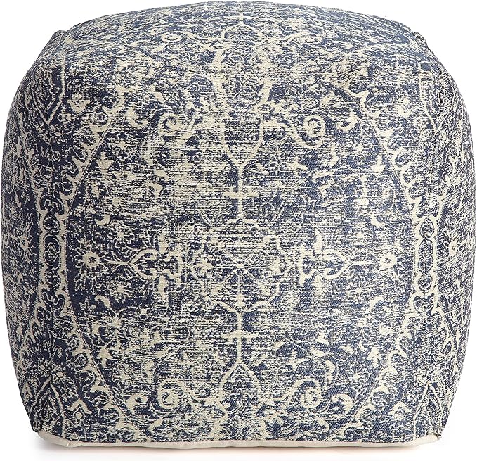 Anji Mountain 100% Handmade & Handcrafted Comfortable Home Décor Pouf Ottoman Footrest for Living Room, Bedroom, Nursery, Kidsroom, Patio Furniture - Hanalei