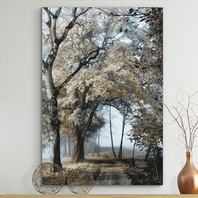 Renditions Gallery Canvas Nature Wall Art Modern Paintings & Prints Decor Romantic Secretive Forest Path Glam Artwork Wall Hanging for Bedroom Living Room Office Kitchen - 12"x18" LT06