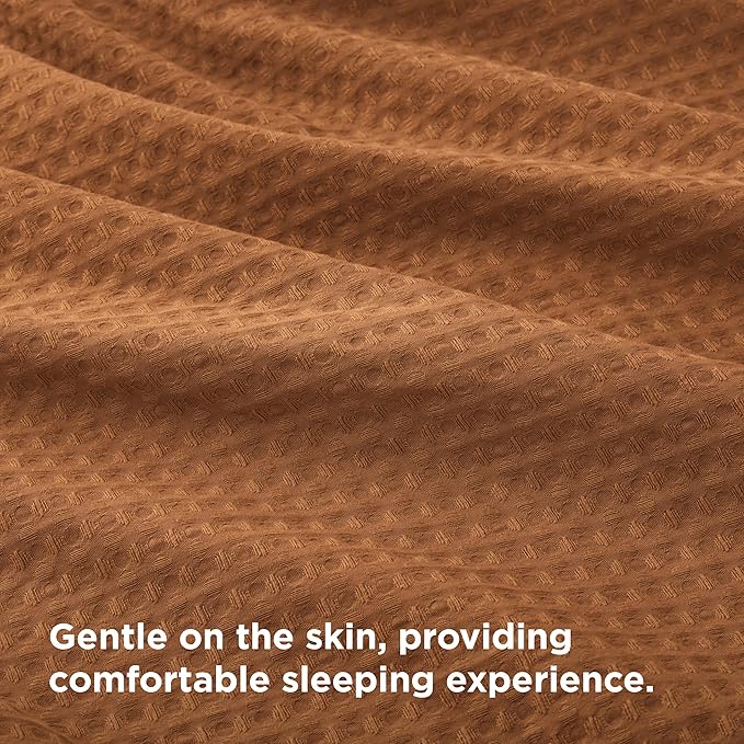 Bedsure Luxury Waffle Duvet Cover King Size - Textured Duvet Cover Set, Soft, Breathable Bedding Set (104"x90") with 2 Pillow Shams for All Season, Caramel Cafe, Comforter Not Included