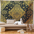 Ambesonne Mandala Tapestry, Bohemian Paisley Ornament Tattoo Vintage Design Print, Fabric Wall Hanging Decor for Bedroom Living Room Dorm, 30" X 45", Charcoal Grey