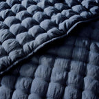 WDCOZY Navy Blue Queen Size Quilt Bedding Sets with Pillow Shams, Lightweight Soft Bedspread Coverlet, Quilted Blanket Thin Comforter Bed Cover, All Season Summer Spring, 3 Pieces, 90x90 inches