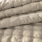 WDCOZY Beige Twin Size Quilt Bedding Sets with Pillow Sham, Tan Cream Lightweight Bedspread Coverlet, Quilted Blanket Thin Comforter Bed Cover, All Season Summer Spring, 2 Pieces, 68x90 inches