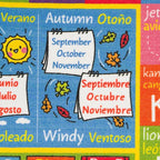 KC Cubs Bilingual Educational Kids Rug – English & Spanish ABC, Seasons & Days Mat – Language Learning Carpet Classroom & Playroom Baby-Toddler 5X7