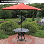 Sunnydaze 17lb Cast Iron Patio Umbrella Base - Heavy-Duty Round Metal Outdoor Market Umbrella Stand for Outside - 16-Inch - Green - Rose Blossom