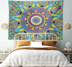 Ambesonne Psychedelic Tapestry, Abstract Unusual with Color and Form Details Hippie Retro, Fabric Wall Hanging Decor for Bedroom Living Room Dorm, 45" X 30", Soft Blue
