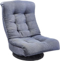 Amazon Basics Swivel Foam Lounge Chair with Headrest, Floor-Compatible, Adjustable, Gaming, 26.3D x 23.5W x 13.7H in, Denim Blue