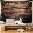 Ambesonne Chocolate Tapestry, Rough Dark Timber Texture Image Rustic Country Theme Hardwood Carpentry, Fabric Wall Hanging Decor for Bedroom Living Room Dorm, 28" X 23", Brown Dark Brown