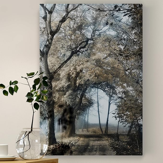 Renditions Gallery Canvas Nature Wall Art Modern Paintings & Prints Decor Romantic Secretive Forest Path Glam Artwork Wall Hanging for Bedroom Living Room Office Kitchen - 32"x48" LT06