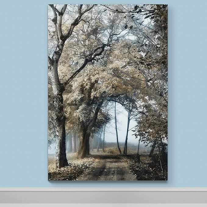 Renditions Gallery Canvas Nature Wall Art Modern Paintings & Prints Decor Romantic Secretive Forest Path Glam Artwork Wall Hanging for Bedroom Living Room Office Kitchen - 18"x27" LT06
