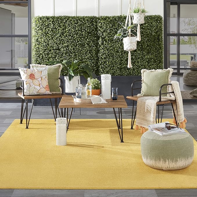 Nourison Home Nourison Essentials Yellow 10' x 14' Area Rug - Easy Clean, Non Shedding, Bed Room, Living Room, Dining Room, Kitchen (10' x 14')