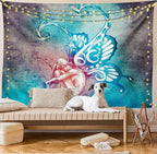 Ambesonne Butterfly Tapestry, with Butterfly Wings Renewal Female Rebirth Psyche Lightness of Being, Wall Hanging for Bedroom Living Room Dorm Decor, 40" X 60", Blue Purple