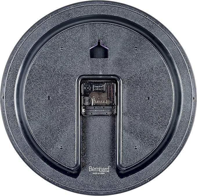 Bernhard Products Black Wall Clocks Large 13 Inch, Silent Non Ticking 2 Pack, Quality Quartz Battery Operated Round Easy to Read Home/Office/Business/Classroom/School Clock